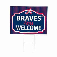 Atlanta Braves Coroplast Yard Sign, "Fans Welcome", MLB, Home