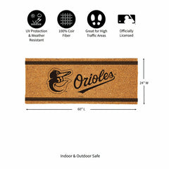 Baltimore Orioles Extra Large One Color Coir Mat, 60"x24", MLB