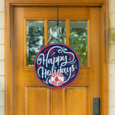 Boston Red Sox Holiday Round Door Décor with Hanging Rope, 18x18, MLB, Home