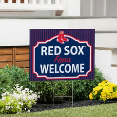 Boston Red Sox Coroplast Yard Sign, "Fans Welcome", MLB, Home