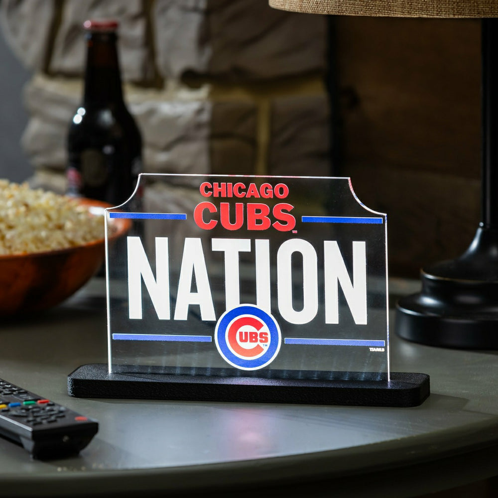 Chicago Cubs Baseball Rectangle Desklite LED Decor, MLB, Home