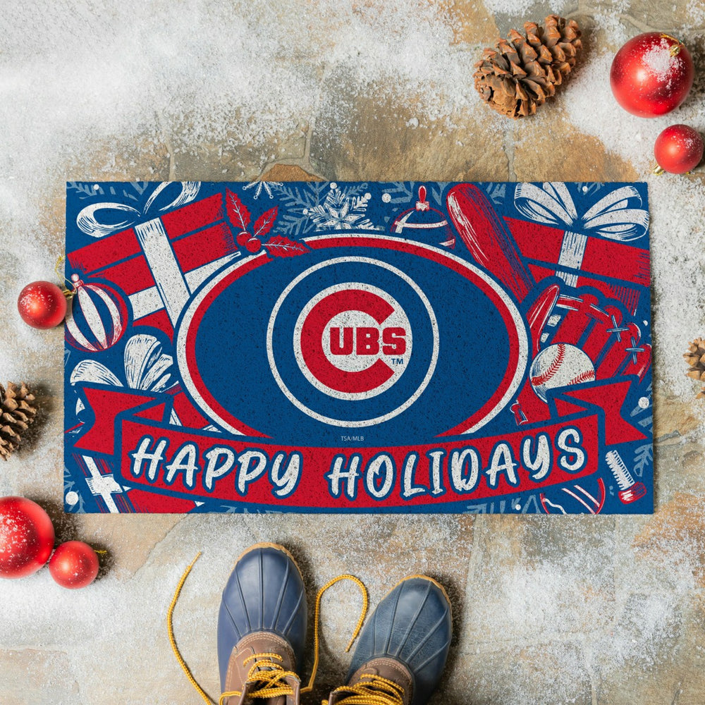 Chicago Cubs Holiday PVC Mat, 28"x16", MLB