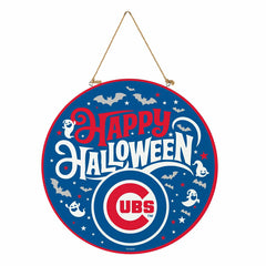 Chicago Cubs Halloween Round Door Décor with Hanging Rope, 18x18, MLB, Home