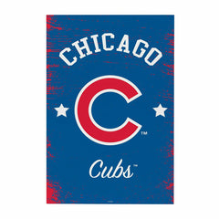 Chicago Cubs Wood Wall Sign, 16x24, MLB, Home