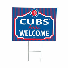 Chicago Cubs Coroplast Yard Sign, "Fans Welcome", MLB, Home