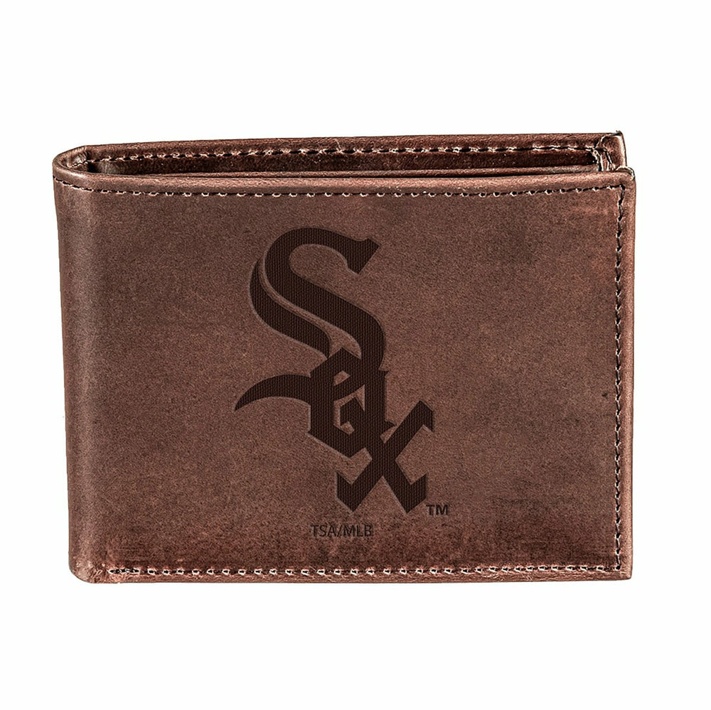 Chicago White Sox Bi-Fold Wallet Brown 100% Genuine Leather, MLB, Home