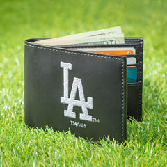 Los Angeles Dodgers Black Bi-Fold Embroidered Wallet w/ RFID Blocking, MLB, Home