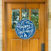 Los Angeles Dodgers Holiday Round Door Décor with Hanging Rope, 18x18, MLB, Home