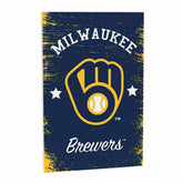 Milwaukee Brewers Wood Wall Sign, 16x24, MLB, Home