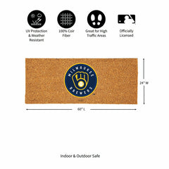 Milwaukee Brewers Extra Large Full Color Coir Mat, 60"x24", MLB