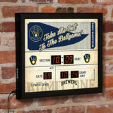 Scoreboard Wall Clock, Milwaukee Brewers, MLB, Home