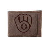 Milwaukee Brewers Front Pocket Wallet w/ RFID Blocking Brown, MLB, Home