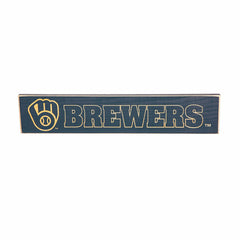 Milwaukee Brewers Engraved Wood Sign, 3.5" x 18", MLB, Home