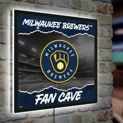 Milwaukee Brewers 23"H x 23"L LED Wall Decor, Edgelite, Square, MLB, Home