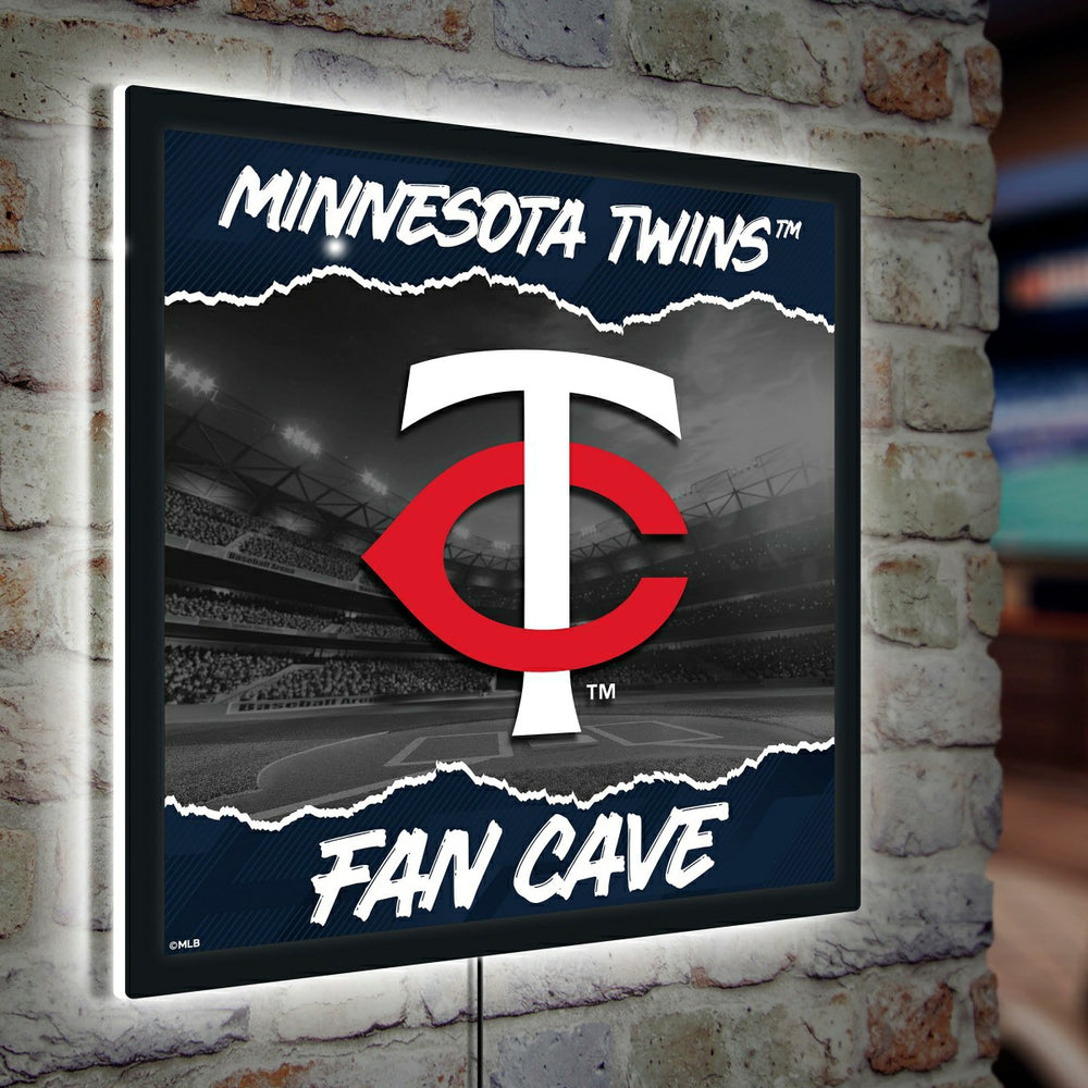 Minnesota Twins 23"H x 23"L LED Wall Decor, Edgelite, Square, MLB, Home
