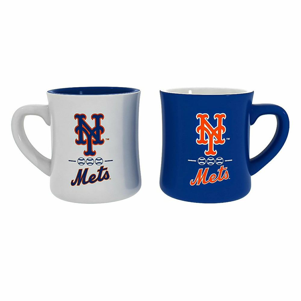 New York Mets 10oz Ceramic Cup Set, 2pc, MLB, Home
