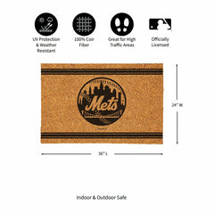 New York Mets Large One Color Coir Mat, 36"x24", MLB