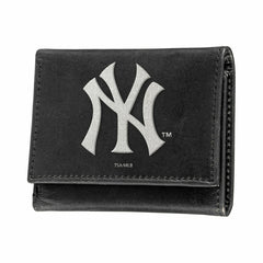New York Yankees Black Tri-Fold Embroidered Wallet w/ RFID Blocking, MLB, Home