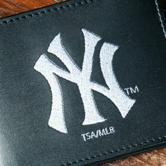 New York Yankees Black Bi-Fold Embroidered Wallet w/ RFID Blocking, MLB, Home
