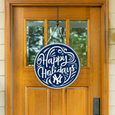 New York Yankees Holiday Round Door Décor with Hanging Rope, 18x18, MLB, Home