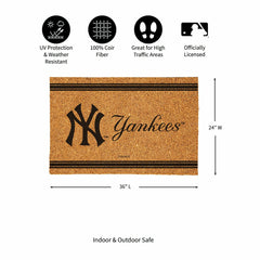 NY Yankees Large One Color Coir Mat, 36"x24", MLB