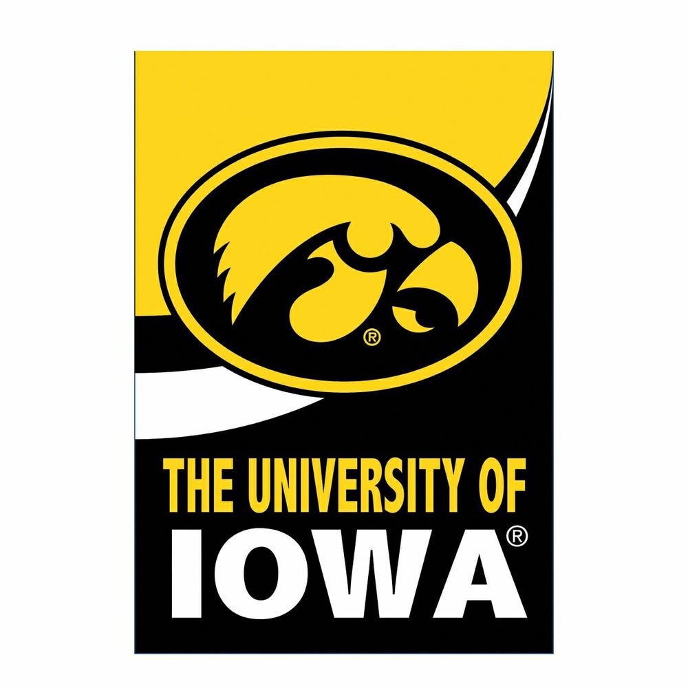 University of Iowa Burlap Flag House Size, Sale, Collegiate, Home
