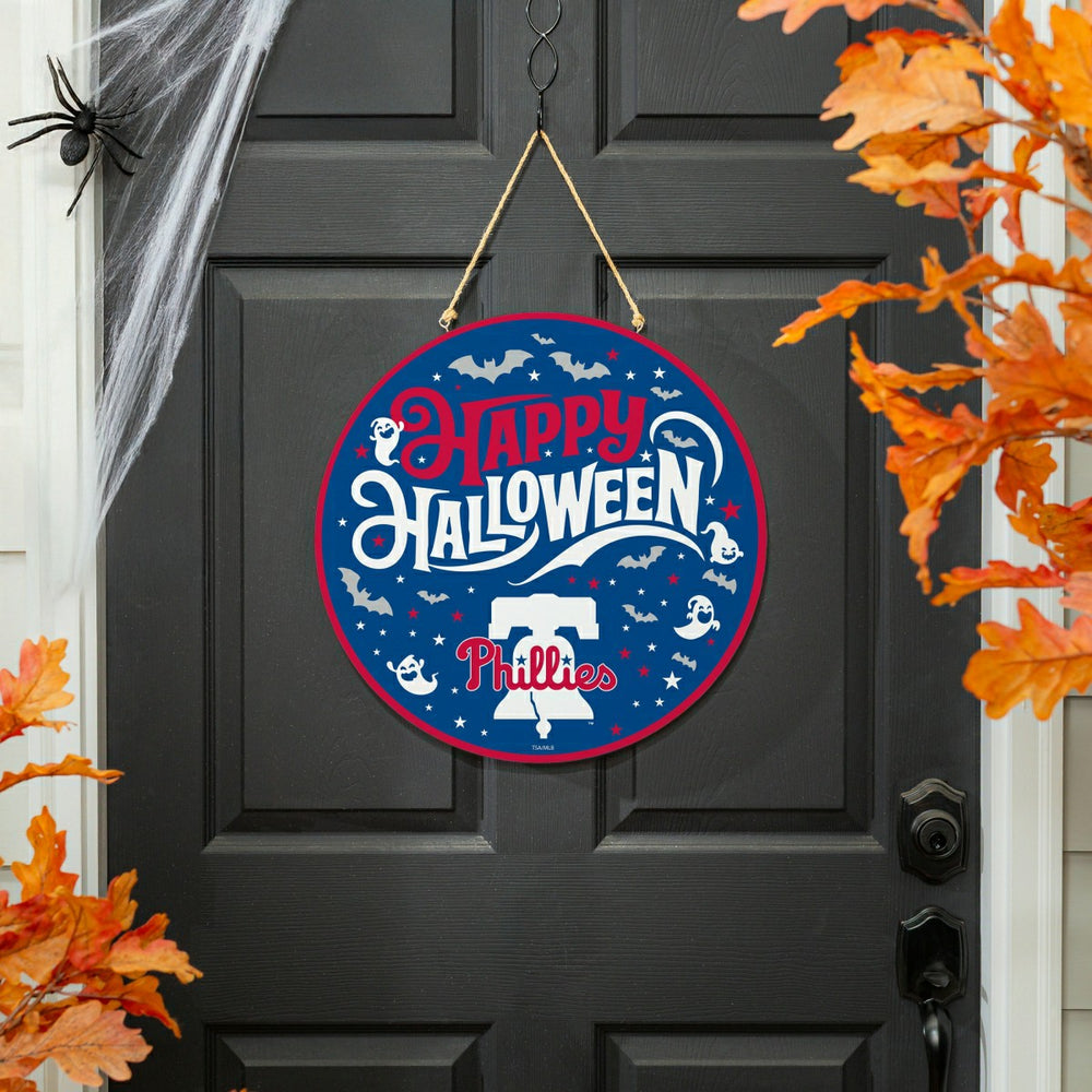 Philadelphia Phillies Halloween Round Door Décor with Hanging Rope, 18, MLB, Home