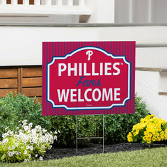 Philadelphia Phillies Coroplast Yard Sign, "Fans Welcome", MLB, Home