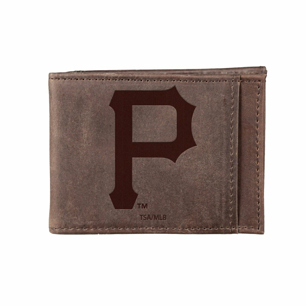 Pittsburgh Pirates Front Pocket Wallet w/ RFID Blocking Brown, MLB, Home