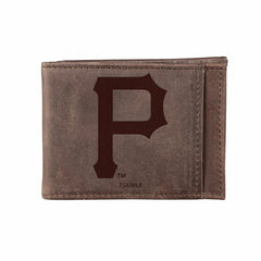 Pittsburgh Pirates Front Pocket Wallet w/ RFID Blocking Brown, MLB, Home