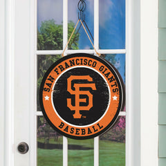 San Francisco Giants Round Door Décor with Hanging Rope, 18x18, MLB, Home