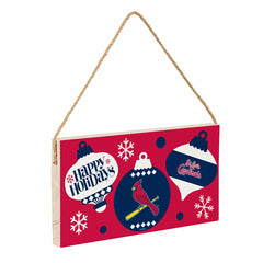 St Louis Cardinals Holiday Wood Wall Sign, 6x11, MLB, Home