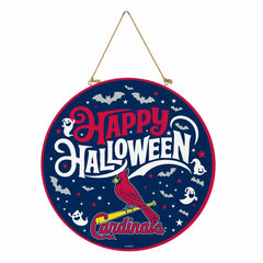 St Louis Cardinals Halloween Round Door Décor with Hanging Rope, 18x18, MLB, Home