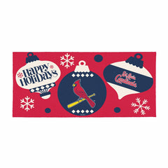 St Louis Cardinals Holiday Flocked Coir Sassafras Switch Mat, 22"x10", MLB
