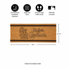 St Louis Cardinals Extra Large One Color Coir Mat, 60"x24", MLB