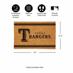 Texas Rangers Large One Color Coir Mat, 36"x24", MLB