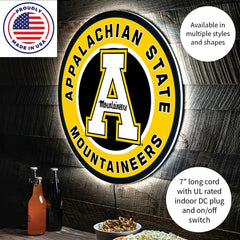 LED Wall Decor, Round, Appalachian State University, Collegiate, Home