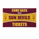 28" x 16" PVC Trapper Mat, Come Back with Tickets, Arizona State Unive, Collegiate