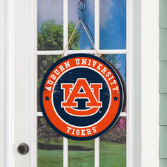 Auburn University Round Door Décor with Hanging Rope, 18x18, Collegiate, Home