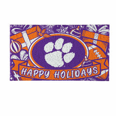 Clemson University Holiday PVC Mat, 28"x16", Collegiate