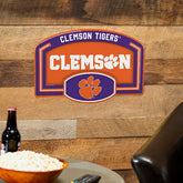 Clemson University USA Embossed Steel Wall Sign, 11" x 17", Collegiate, Home