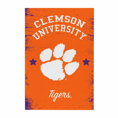 Clemson University Wood Wall Sign, 16x24, Collegiate, Home