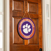 Clemson University Round Door Décor with Hanging Rope, 18x18, Collegiate, Home