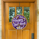 East Carolina University Holiday Round Door Décor with Hanging Rope, 1, Collegiate, Home
