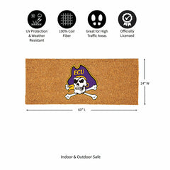 East Carolina University Extra Large Full Color Coir Mat, 60"x24", Collegiate