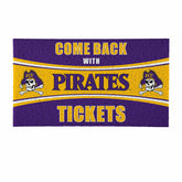 28" x 16" PVC Trapper Mat, Come Back with Tickets, East Carolina Unive, Collegiate