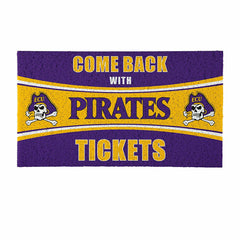 28" x 16" PVC Trapper Mat, Come Back with Tickets, East Carolina Unive, Collegiate