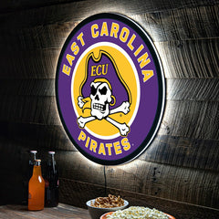 LED Wall Decor, Round, East Carolina University, Collegiate, Home