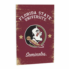Florida State University Wood Wall Sign, 16x24, Collegiate, Home