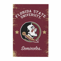 Florida State University Wood Wall Sign, 16x24, Collegiate, Home